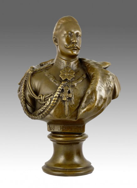 Große Kaiser Wilhelm II - Bronzebüste signiert - König von Preußen 