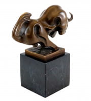 Kubistischer Stier im Miniatur-Format - Echte Bronze - Milo