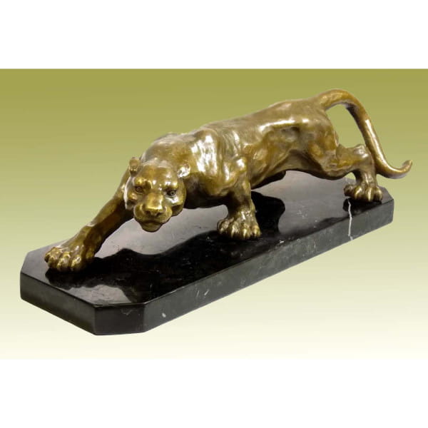 Panther Figur - Bronze Statue - Signiert