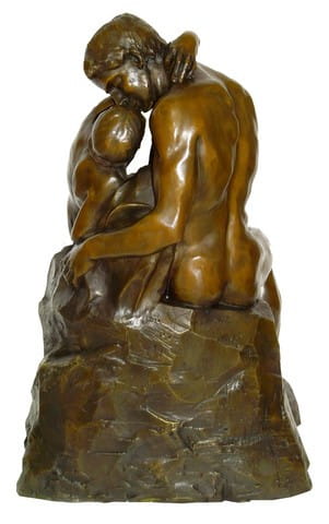 Großbronze - Der Kuss - Auguste Rodin Statue - Signiert