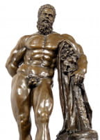 Große Mythologie Bronzefigur - HERKULES FARNESE - signiert Glycon