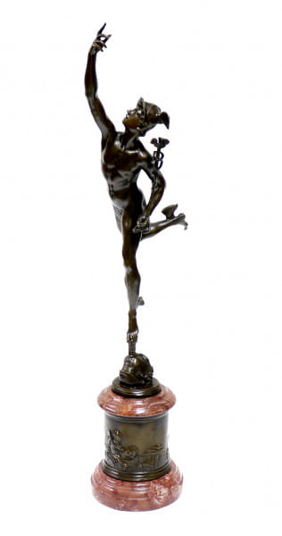 Bronzefigur - Hermes / The Flying Mercury - sign. Giambologna