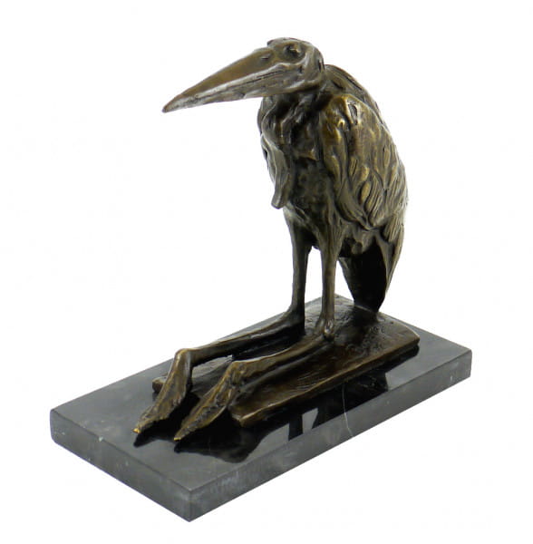Bronzefigur - Marabu / Afrikanischer Storch - sign. R. Bugatti