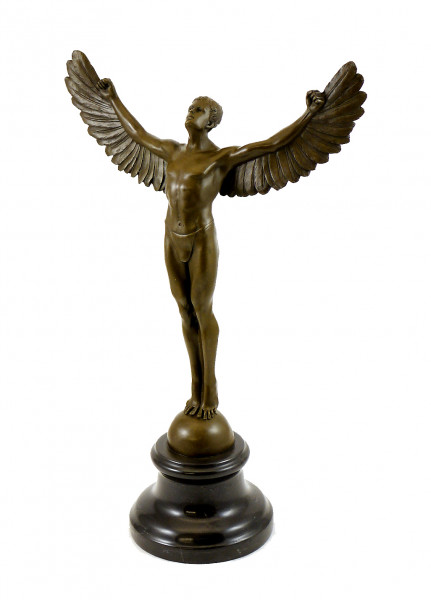Erotische Bronzefigur - Rising Day / Ikarus - sign. A. Weinman