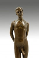 Erotik Bronze - Geiler nackter Mann mit steifen Penis - M. Nick