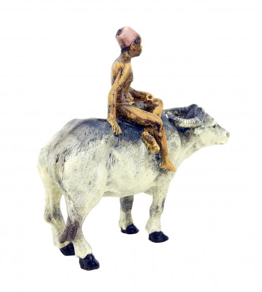 Wiener Bronze - Araber Junge reitet auf Wasserbüffel - Bergmann Wien