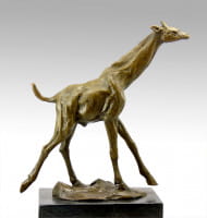 Bronze Giraffe Tierskulptur signiert Milo