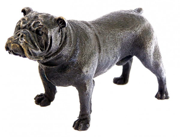 Kleine Britische Bulldogge - Tierbronze - Wiener Bronze - Hundeskulptur 