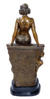Art Deco Bronzefigur - Ägypterin Großfigur - auf Marmor sign.