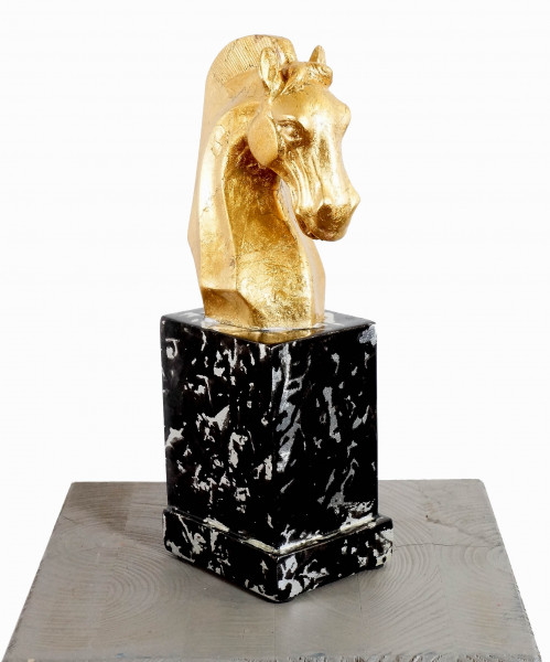 Gold - Pferdekopf aus Fiberglas - Edles Ross - Martin Klein
