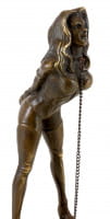 Erotische Bronzefigur - Bondage Girl Marina - M. Nick - signiert