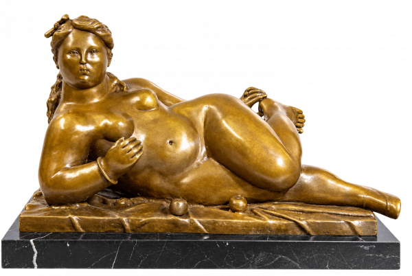 Akt - Liegende Frau mit Äpfeln - Fernando Botero