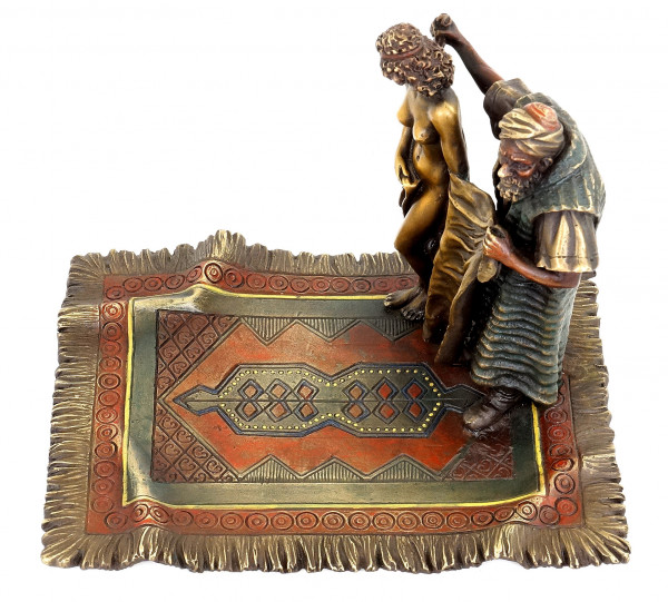 Teppichhändler mit Sklavin - Wiener Bronze - Bergman