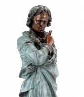 Opulente Bronze Statue - Ludwig von Beethoven - signiert Teupheme