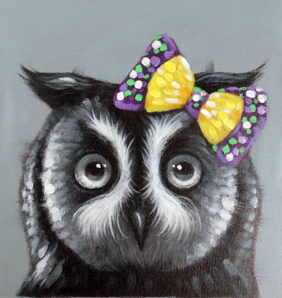 Owl Selfies – Eulenbild – Martin Klein – Witziges Tierbild - Eulen Gemälde
