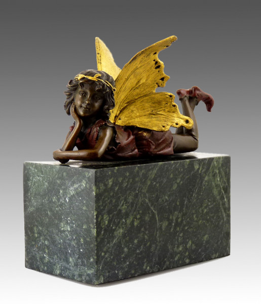 Fabelhafte Bronzefigur - Elfe, liegend - eine Kreation von MILO
