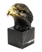 Tierfigur aus Bronze - Adler auf Marmor - sign. Milo