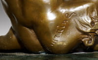 Wiener Bronze - Satyr lockt Reh - signiert Bouraine