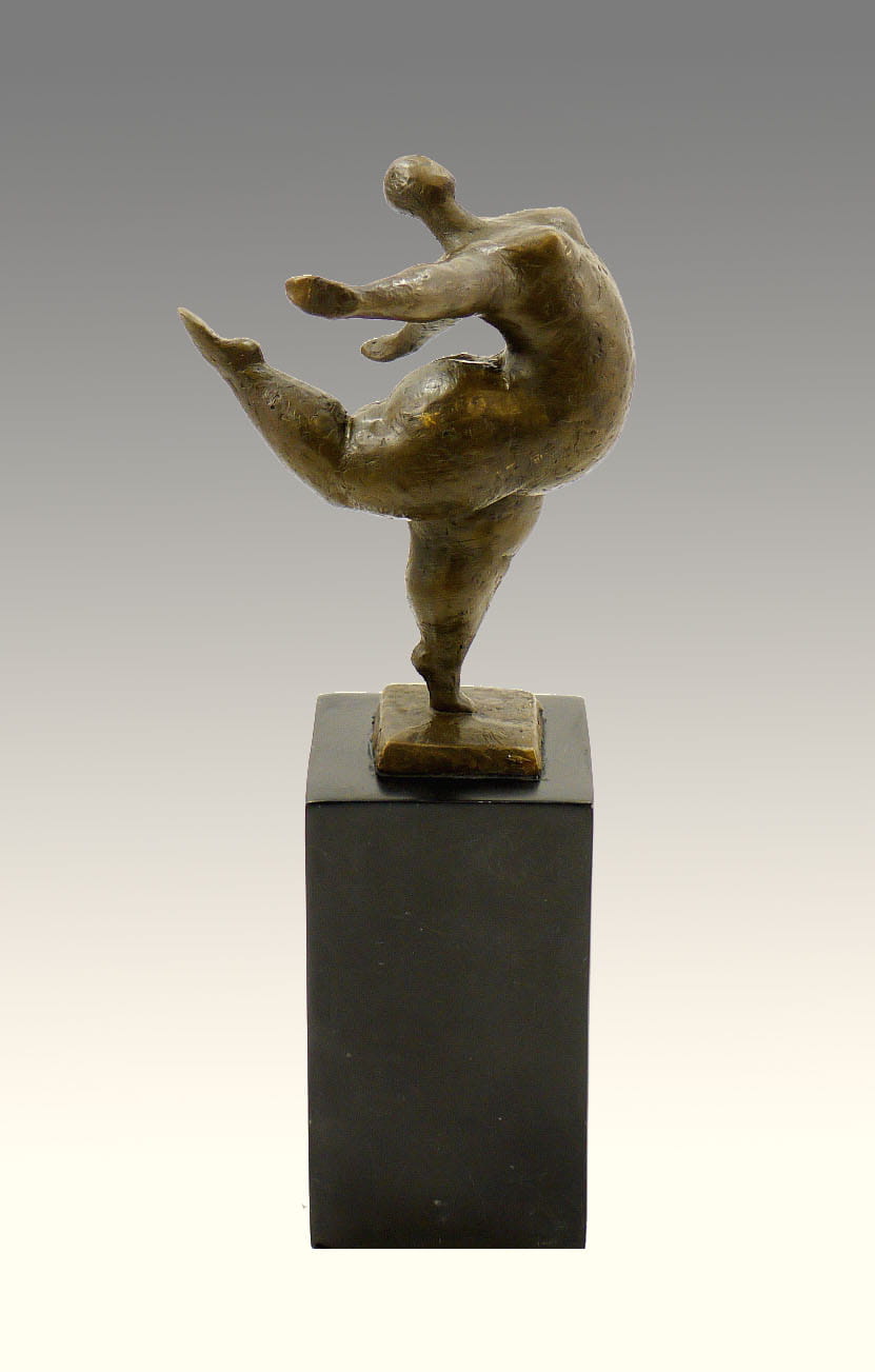 Moderne Kunst Bronze - Dicke Tänzerin - signiert