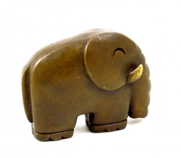 Moderne Skulptur- Kleine Elefantenfamilie- signiert Milo