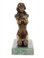 Bondage Bronze Statue - Erotik Girl Dakota - signiert J. Patoue
