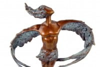 Moderne Bronzeskulptur - Ikarus´20 - signiert Martin Klein