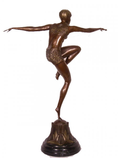 Art Deco Bronze Tänzerin &quot;Con Brio&quot; signiert Ferdinand Preiss
