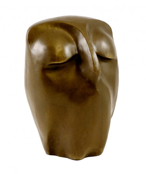Moderne Kunst Skulptur - Ruhende Eule - Bronze, signiert Milo