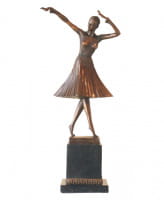 Art Deco Bronze Tänzerin auf Marmorsockel von Chiparus (Miro)