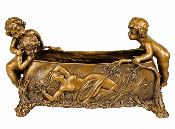 Jugendstil Vase - Zierschale mit Putten - signiert