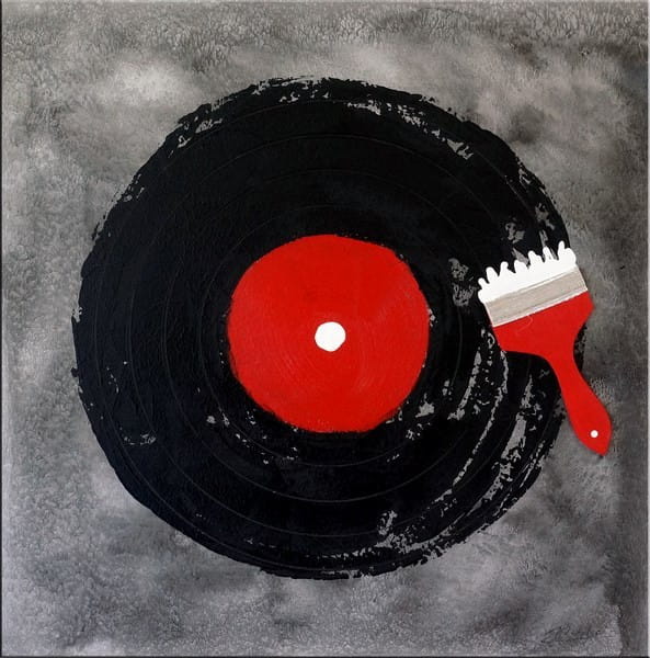 Addicted to Music / DJ-Vinyl - Acrylmalerei auf Leinwand