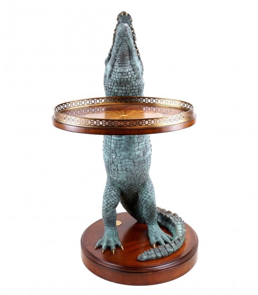 Art déco - Krokodil Tisch - A. Stevens - Whiskey Tisch - Krokodilfigur