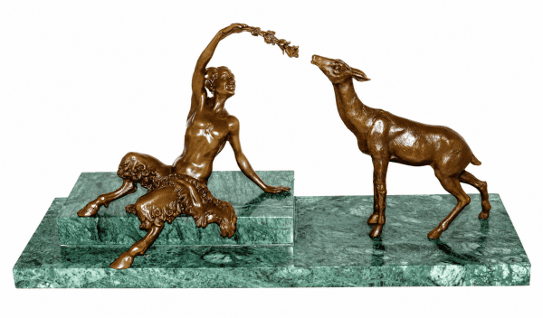 Wiener Bronze - Satyr lockt Reh - Bouraine