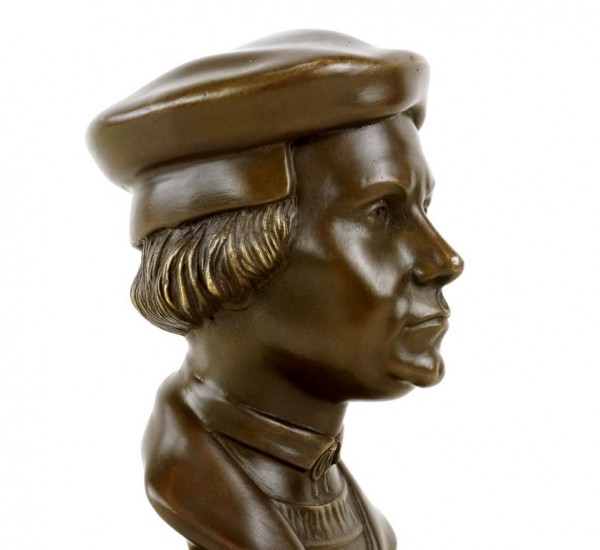 Martin Luther Büste - Bronzefigur - signiert Gladenbeck