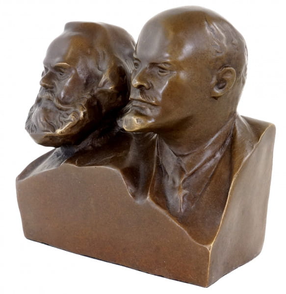 Bronze Büste - Marx und Lenin - Bronzefigur