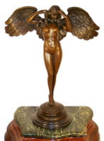 Große Mythologie Engel Bronze auf Marmor, A. A. Weinman