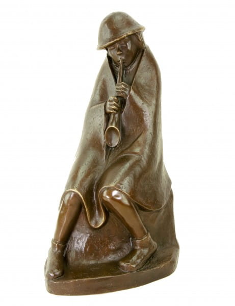 Moderne Bronzefigur - Der Flötenbläser - Ernst Barlach 1934