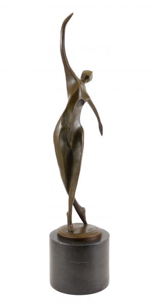 Bronzefigur - Abstrakte Tänzerin auf schwarzem Marmor - Milo