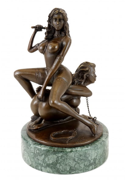 Erotik Bronzefigur - Lesbisches Bondage Pärchen - M. Nick
