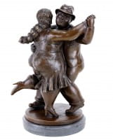 Moderne Bronzefigur - Tanzendes Paar II - signiert - Botero Skulptur