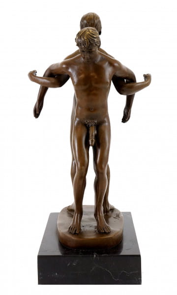 Bronze-Figur - Gay Paar in akrobatischer Haltung - sign. M. Nick