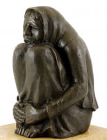 Moderne Bronzefigur - Frierende Alte (1937) - Ernst Barlach
