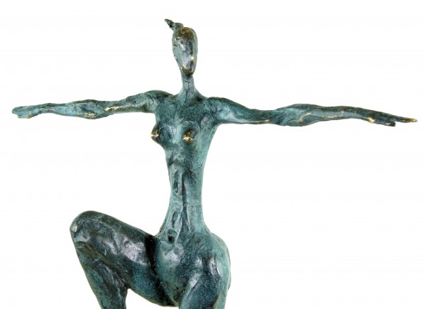 Moderne Kunst Bronze auf Marmor Abstrakter Akt signiert Milo