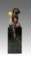 Bezaubernde Bronzefigur - Elfe, sitzend - kreiert von MILO