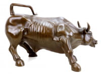 Charging Bull / Skulptur - Börsenstier kaufen aus Bronze - New York - Signiert