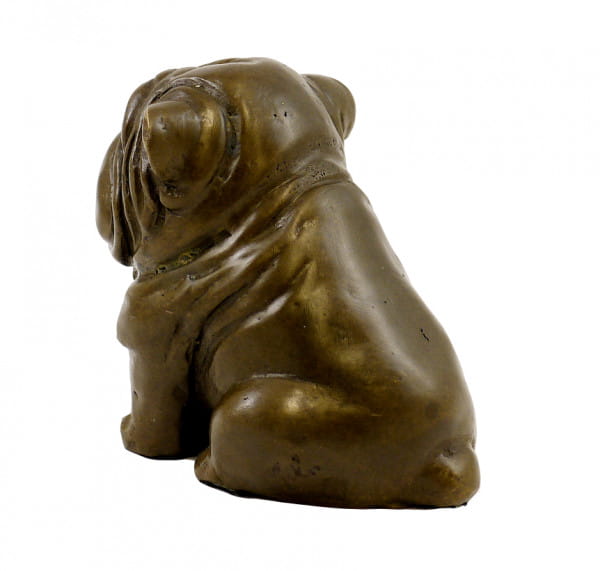 Wiener Bronze Tierfigur - Wartender Mops - von Bergmann Wien