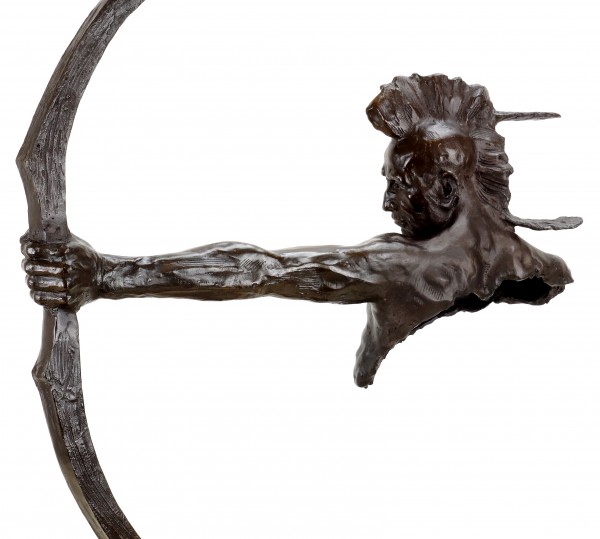 Indianer mit Bogen - Irokese - Indianer Bronze Krieger - Remington