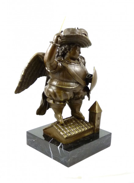 Bronzeskulptur - Archangel with black hat - sign. Botero