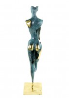 Limitierte Weibliche Silhouette - Abstrakte Bronze - signiert