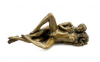 Erotik-Skulptur - Liebespaar beim Sex - signiert J. Patoue